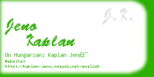 jeno kaplan business card